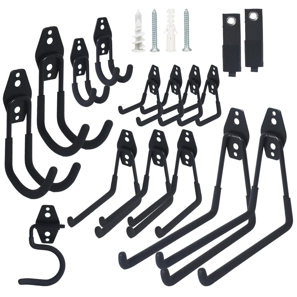 Moneek's Hardware 16-pack garage hooks for versatile storage