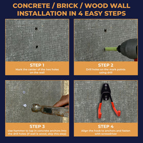 Moneek's Hardware quick-install screws and anchors enable easy mounting.