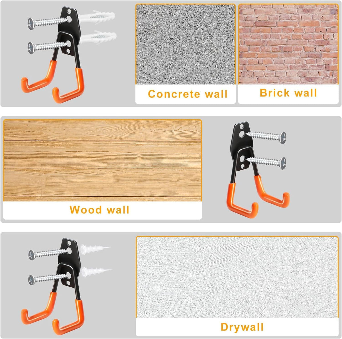 Moneek's Hardware versatile system saves space in garage or shed.