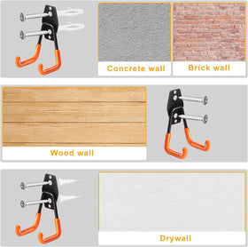 Moneek's Hardware versatile system saves space in garage or shed.