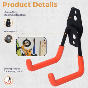 Moneek's Hardware wall-mount utility hooks organize tools neatly.