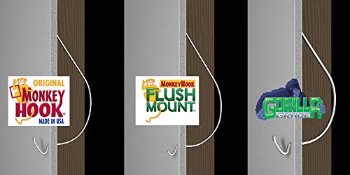 Monkey Hook Self-boring drywall hanger installs with hand pressure for secure mounting.