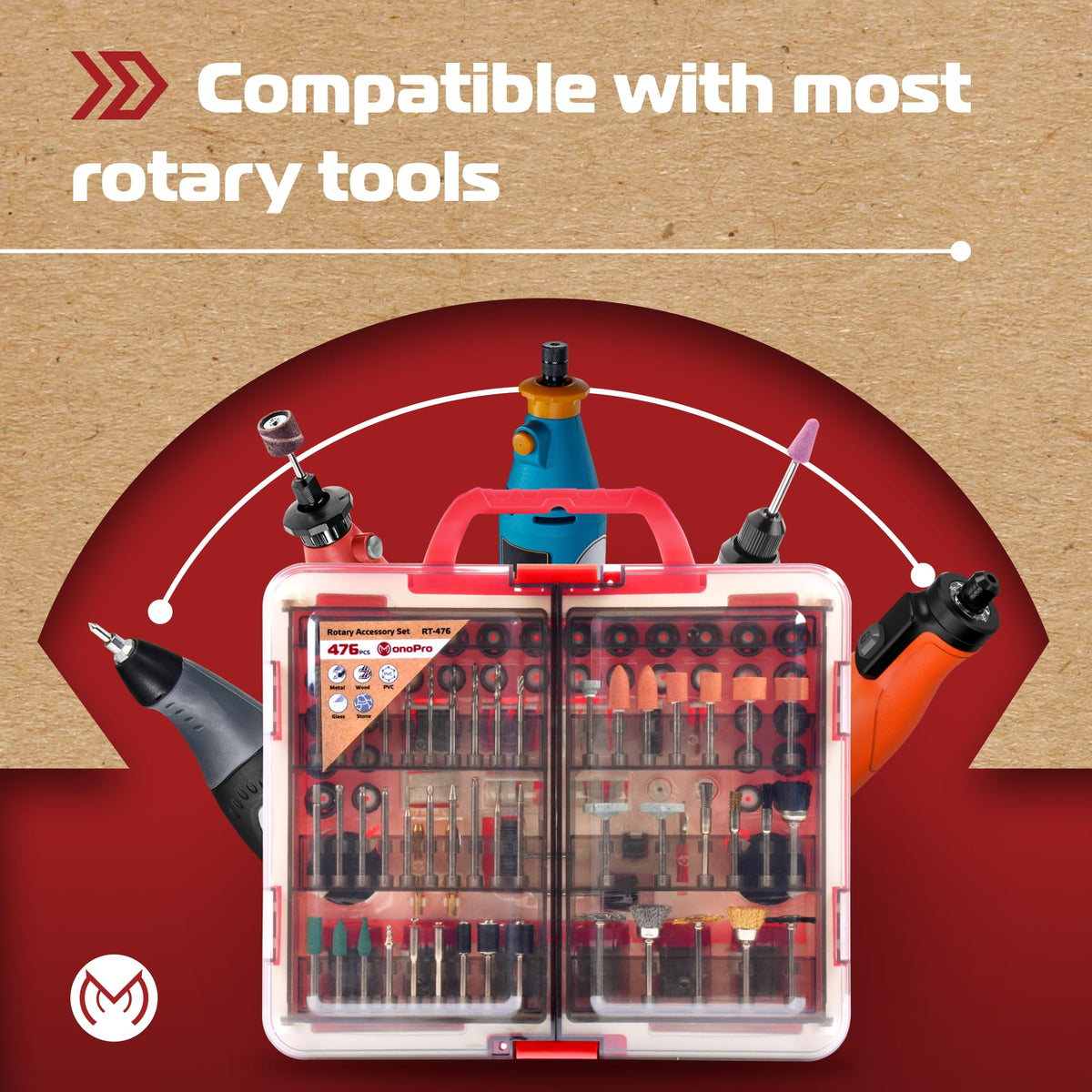 MonoPro nylon brushes for deburring and shaping surfaces.