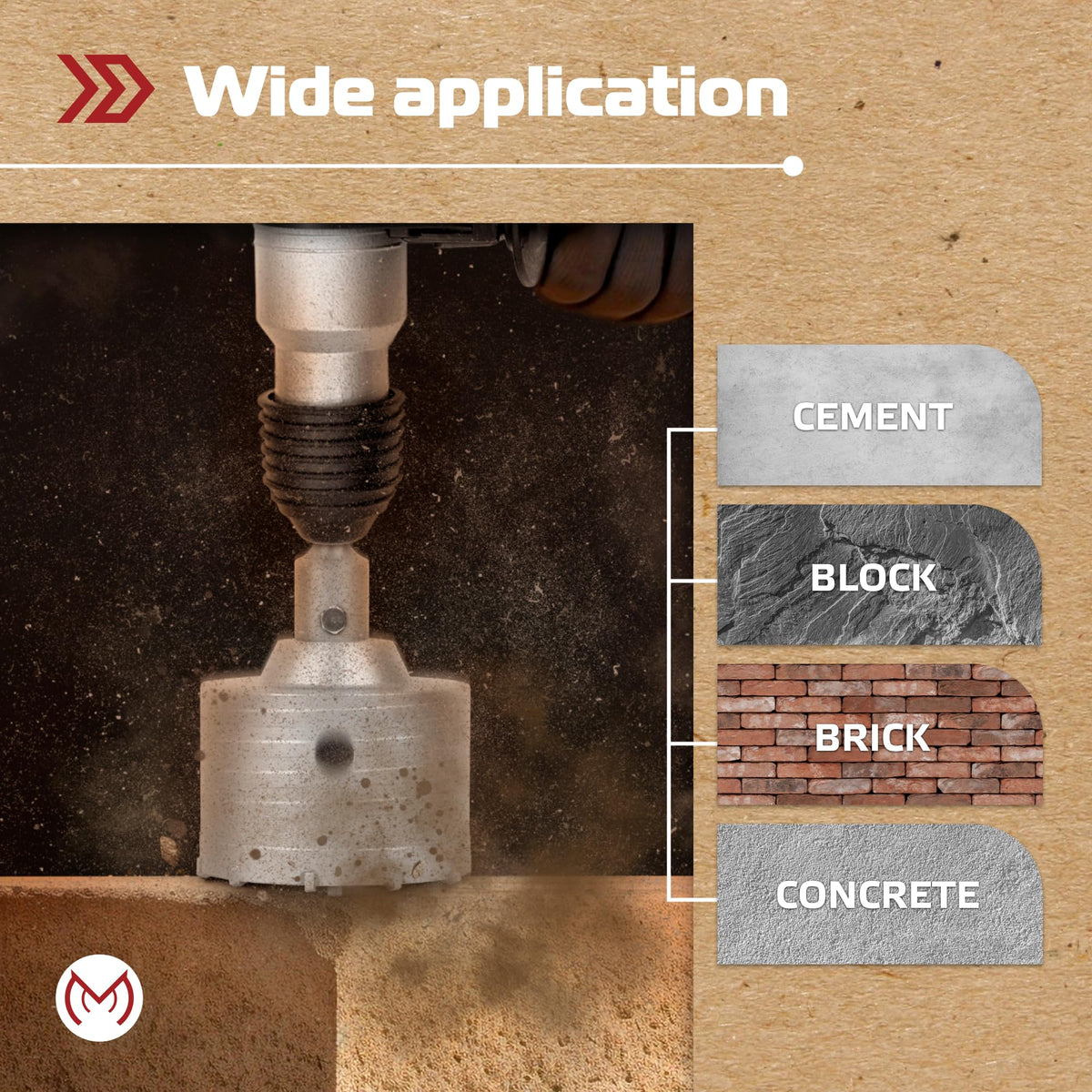 MonoPro 100mm concrete hole saw for heavy-duty drilling