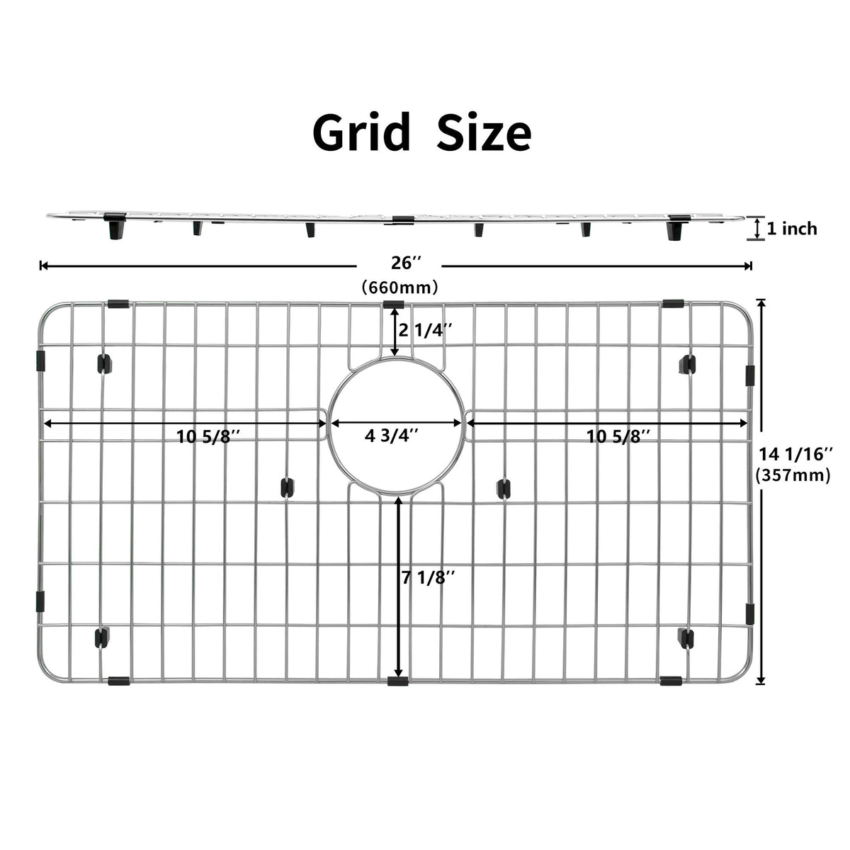MONSINTA kitchen grid rear drain layout promotes efficient drainage