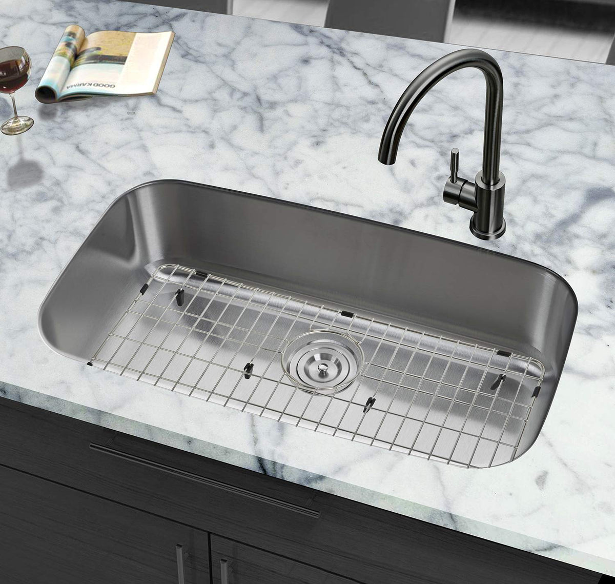 MONSINTA sink grid stainless steel construction resists rust