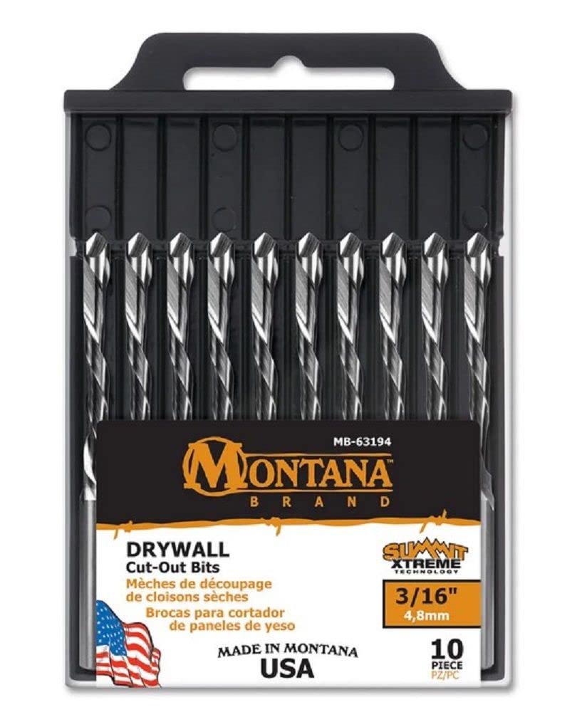 Montana Brand drywall cutout bit with center gash for plunge cuts