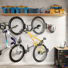 MonTEK vertical storage design frees floor space in a garage.