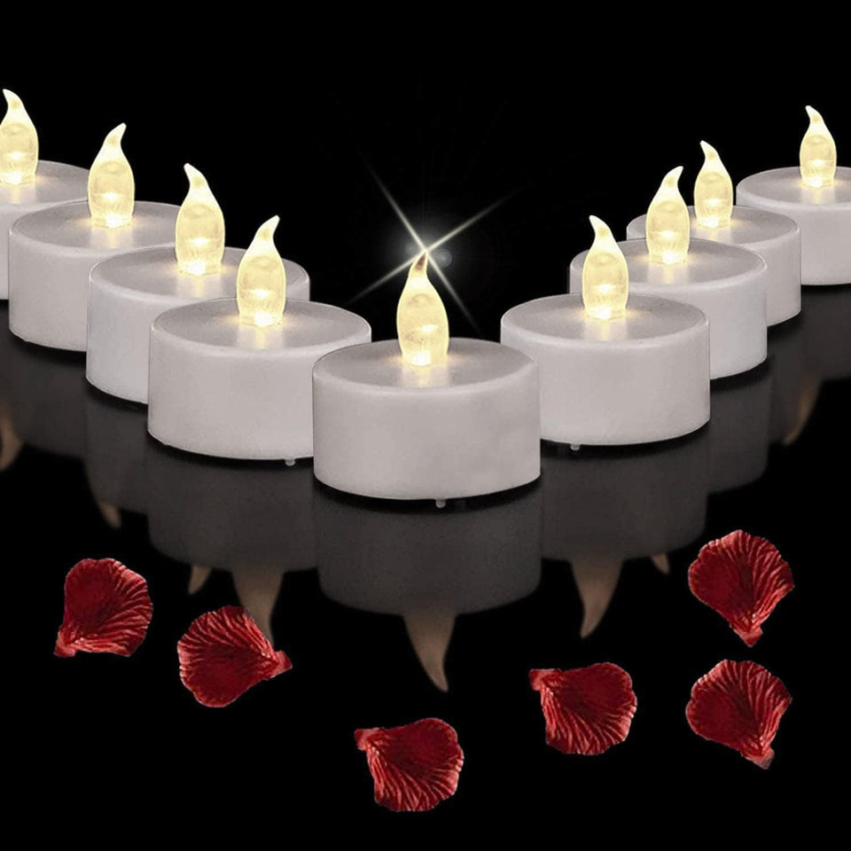 Mookray LED tea lights 100-pack for bulk decor and mood lighting
