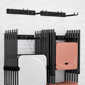 MOOMSINE folding chair storage wall mount for garage keeps chairs organized.