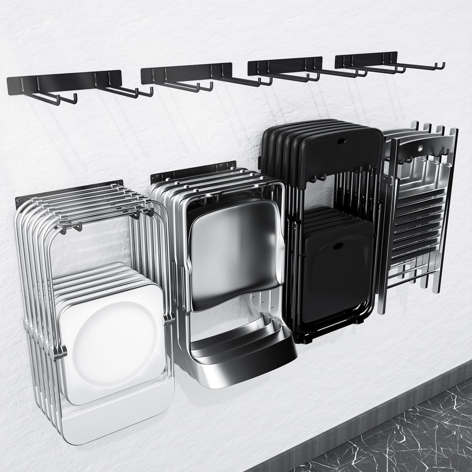 MOOMSINE folding-chair storage wall mount keeps chairs neatly organized for easy access