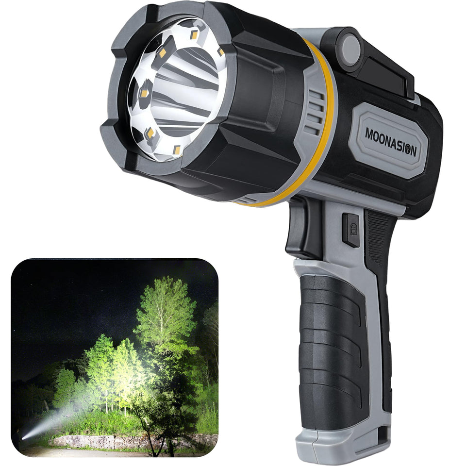 MOONASION spotlight with compact design, ideal for camping and boating on the go.