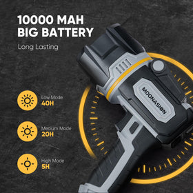 MOONASION spotlight beams up to 2,000,000 lumens with 500 m reach.