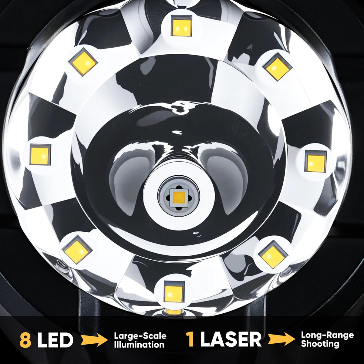 MOONASION spotlight side light offers four modes for versatile illumination.