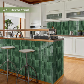 Moonfun forest green 12x12 tiles brighten small spaces with stylish color