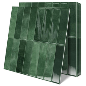Moonfun forest green subway tile 12x12 pack—peel and stick for quick kitchen backsplash