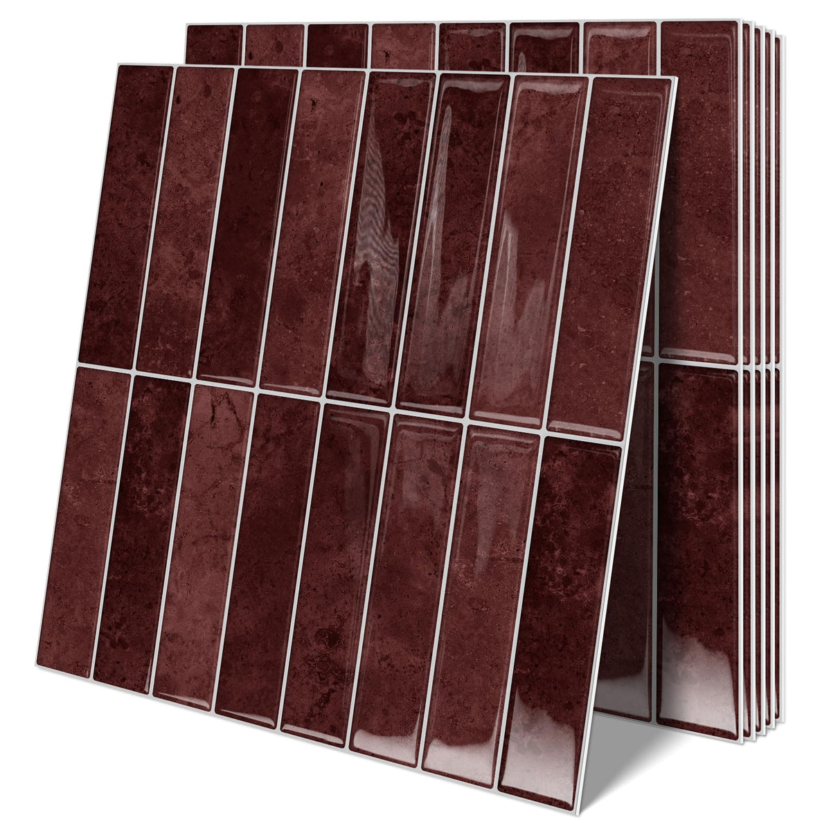 MOONFUN subway tile peel-stick 10-sheets for quick kitchen refresh with easy installation