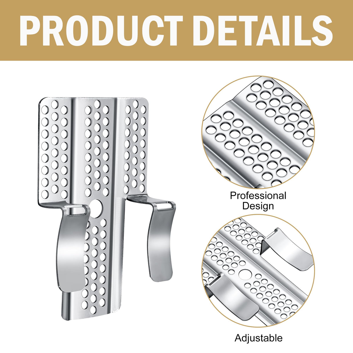Moonoom drywall repair clip closeup in silver shows corrosion-resistant stainless steel