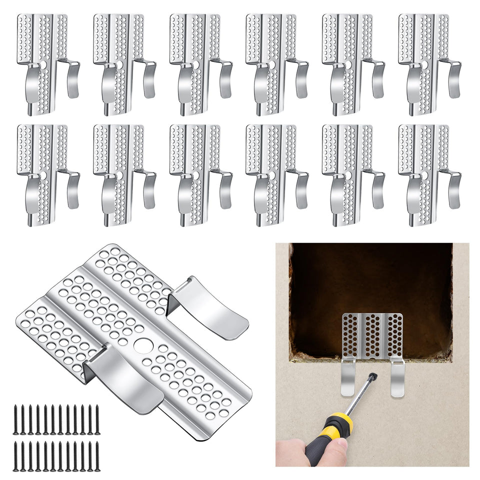 Moonoom drywall repair clip front view shows durable stainless steel design for long-lasting repairs.