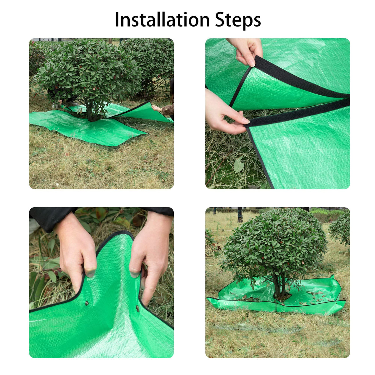 Moonoom tarp catching leaves and trimmings during pruning