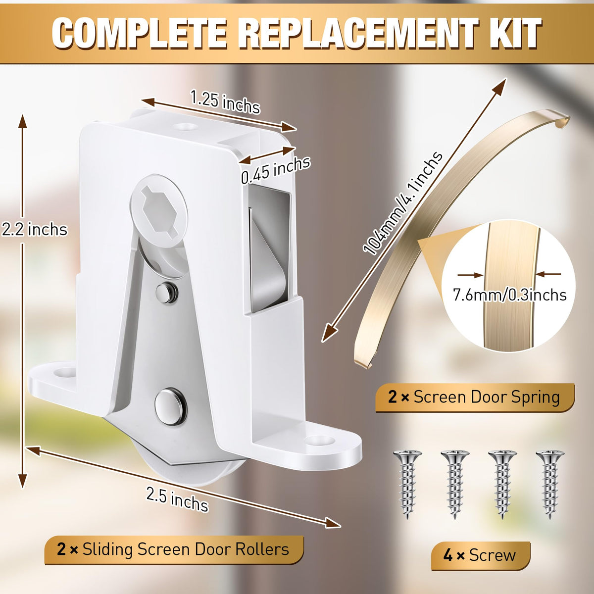 Mootycapa upper screen spring maintains screen tension