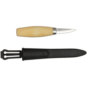 Morakniv Wood Carving Knife 120 blade close-up for precise carving tasks.