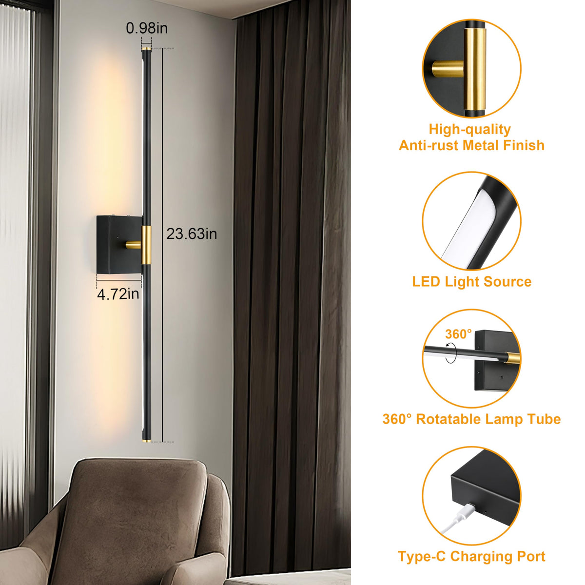 Morauroral vanity bathroom light, ideal for mirror lighting