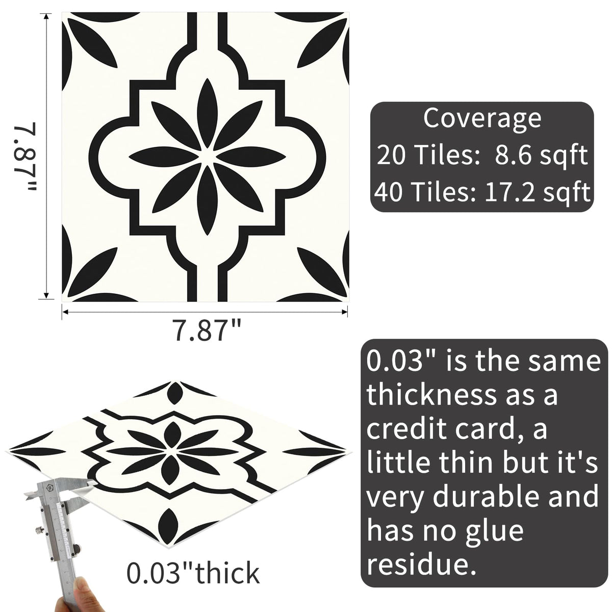 MORCART vinyl flooring tile with waterproof surface ideal for kitchens and baths.
