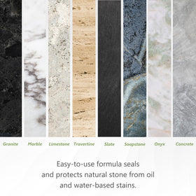 MORE Premium Stone Sealer coverage of 125 sq ft per pint shown