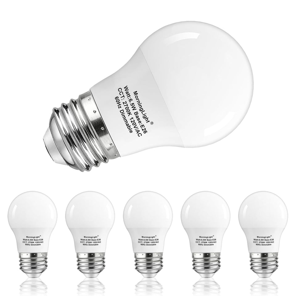 MorningLight A15 LED bulb six-pack installs easily in ceiling fixtures with instant brightness.