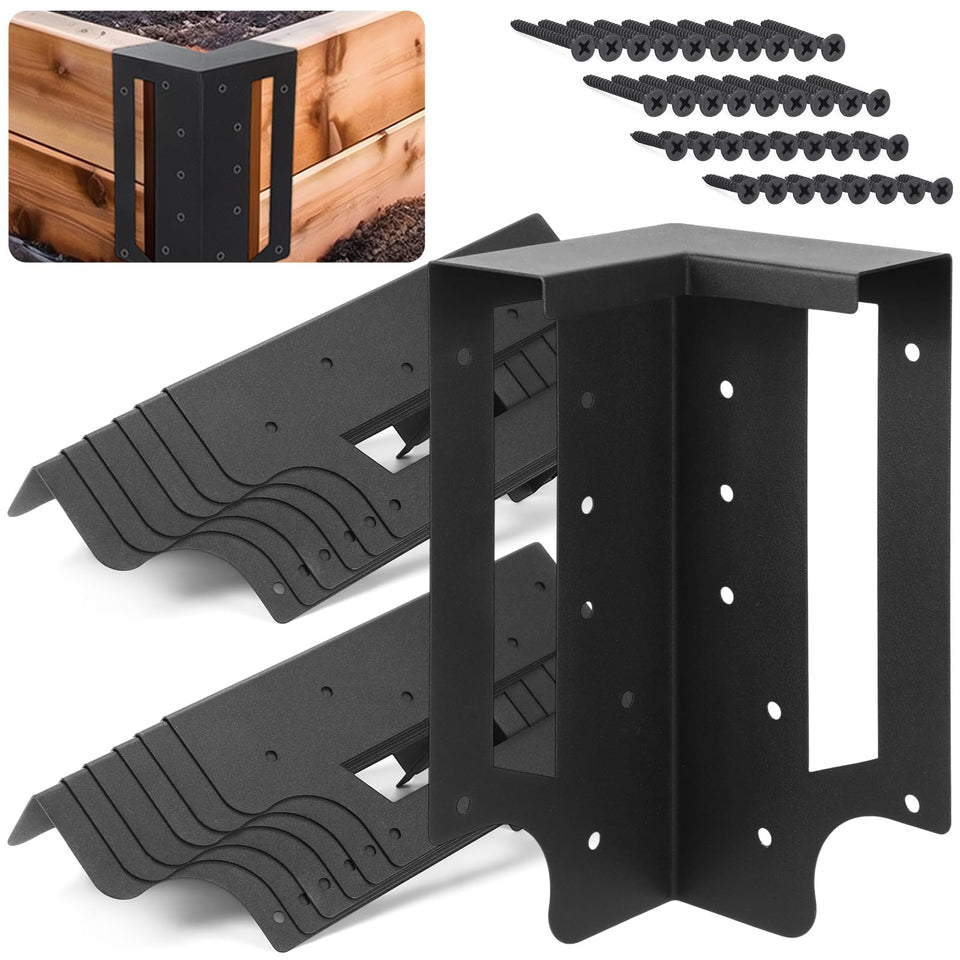 MorningRo 12-pack raised bed corner brackets reinforcing wooden panels for durable beds