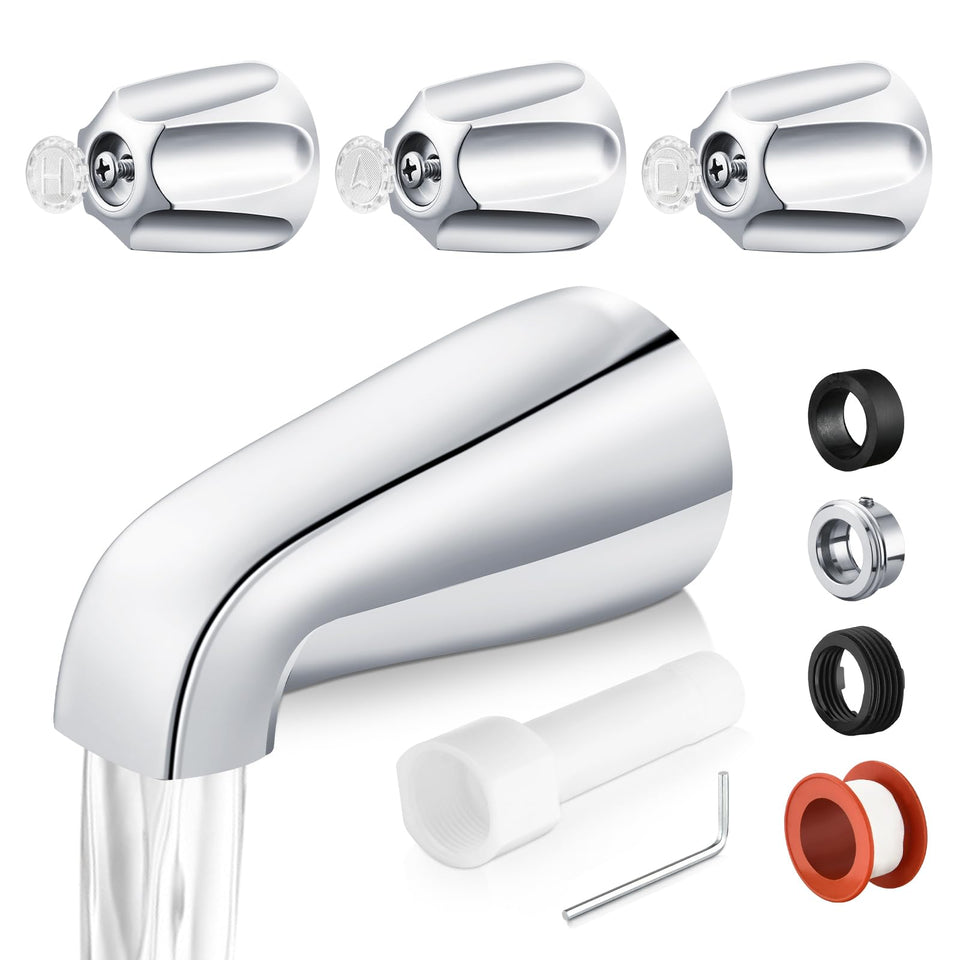 Mornwaen bathtub faucet spout shows a sleek metal finish for quick replacement