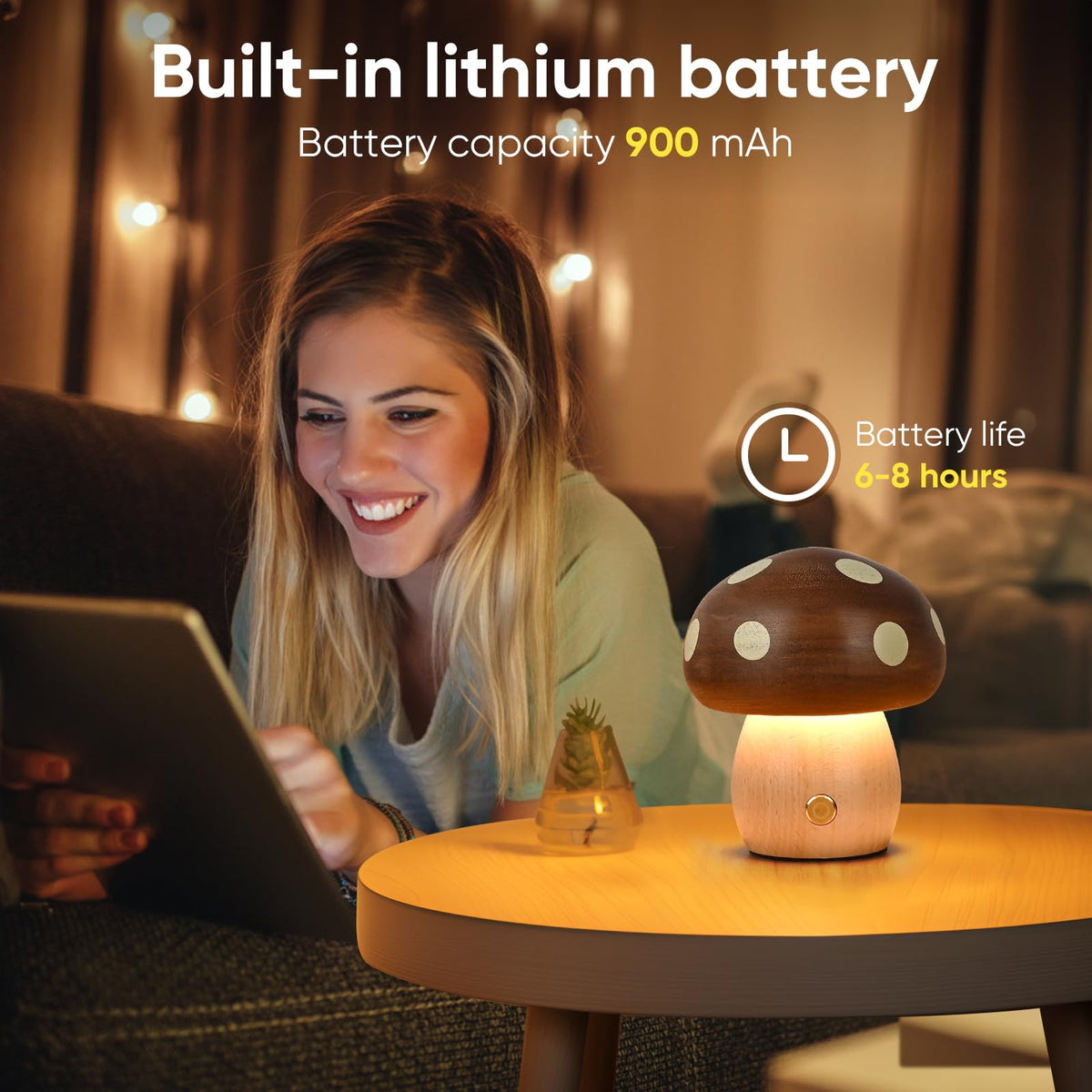 Gift-ready cordless lamp for new parents or young readers.