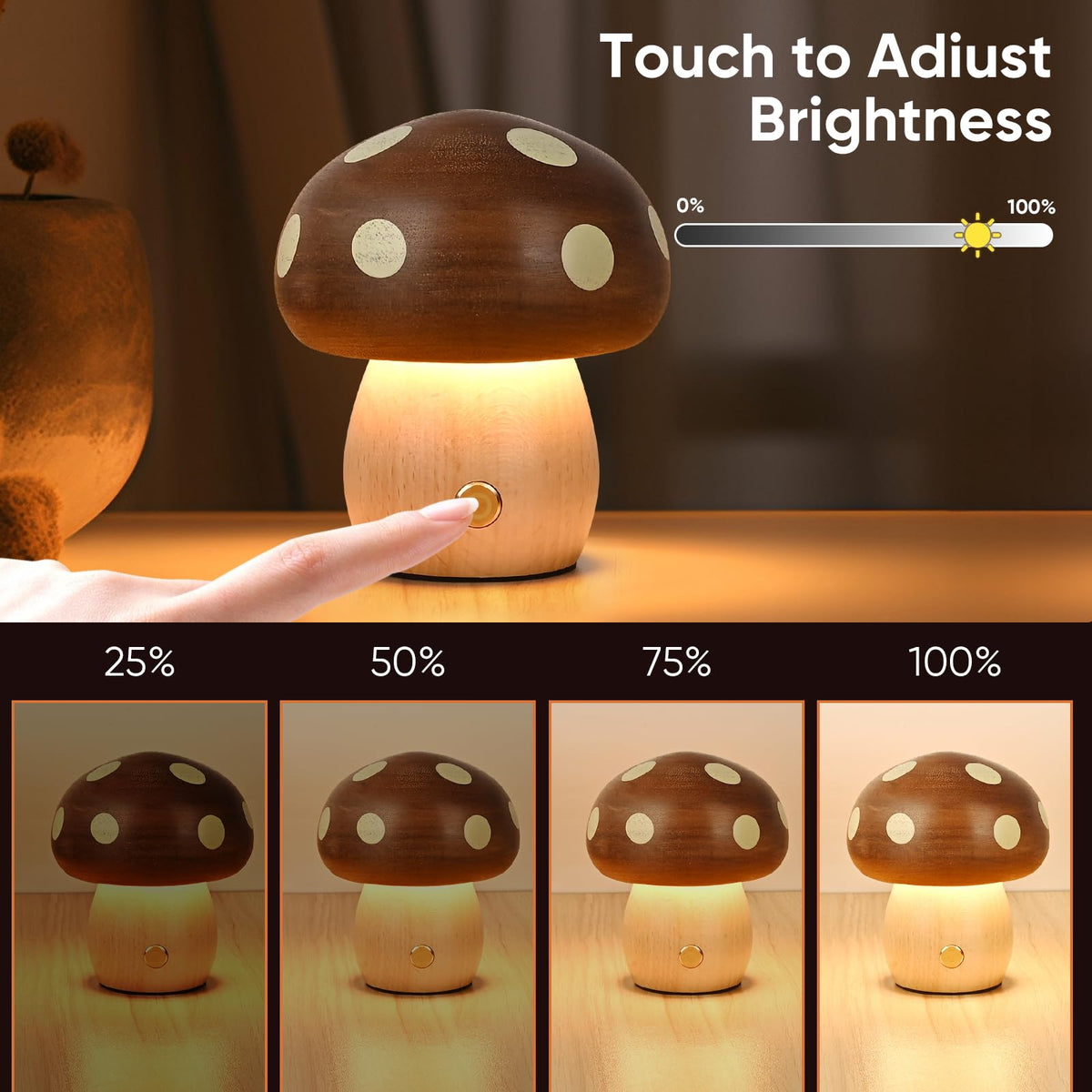 Soft ambient light ideal for nurseries and late-night reading.