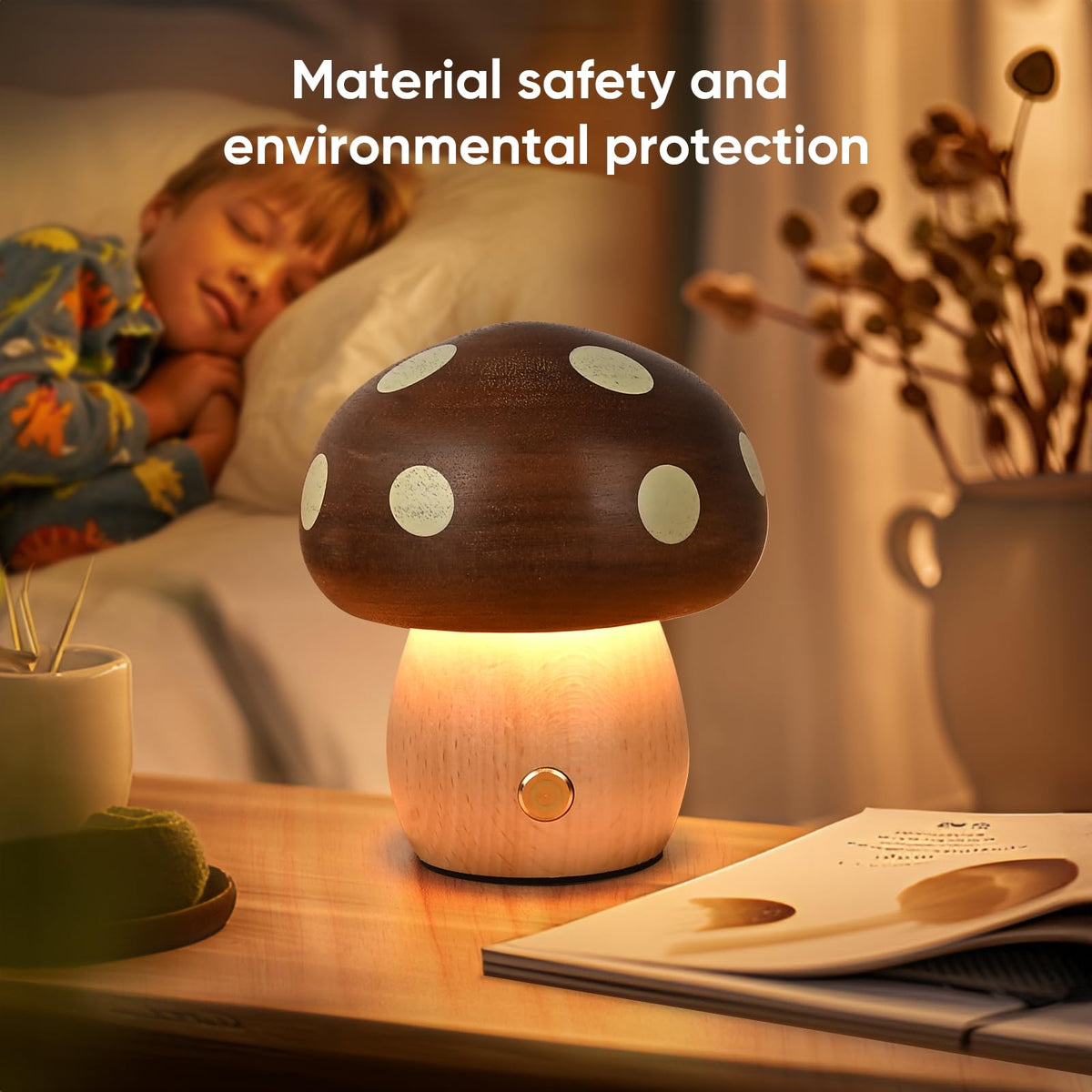 Touch-control brightness on Moroommt lamp for easy dimming.
