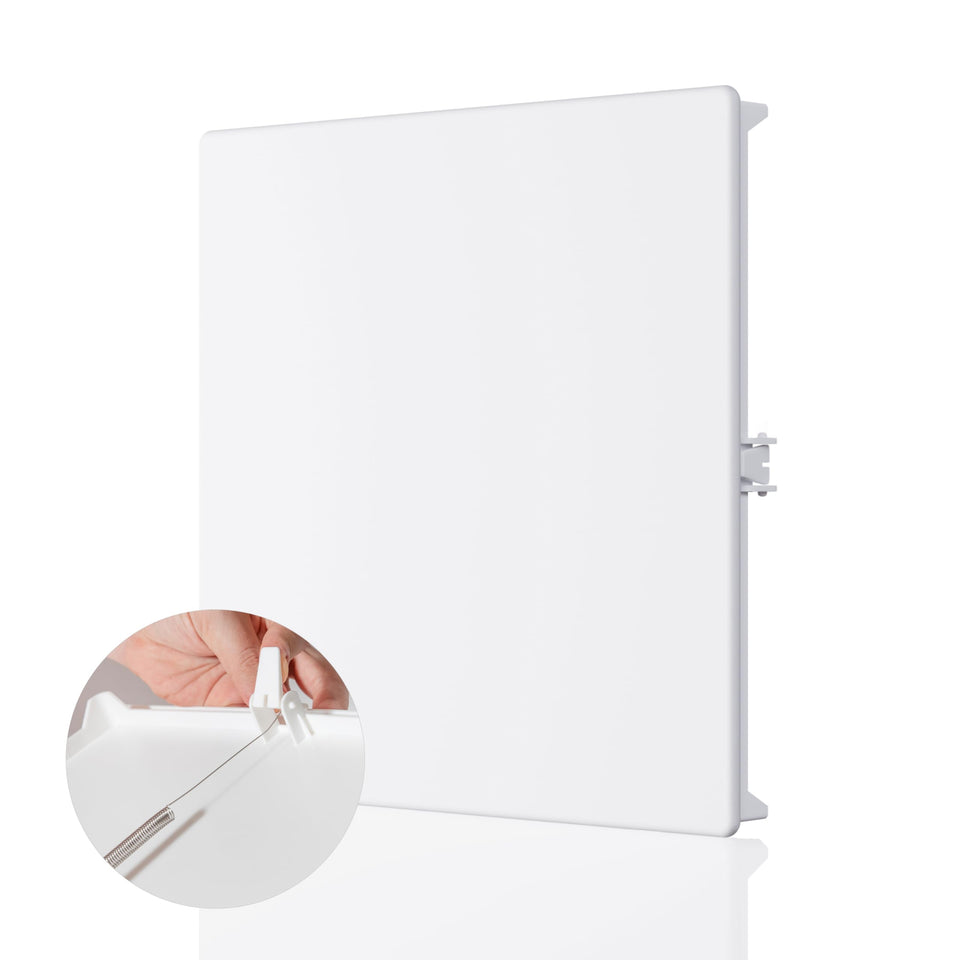 Morvat Spring Access Panel 12x12 in ceiling showing quick snap-in install