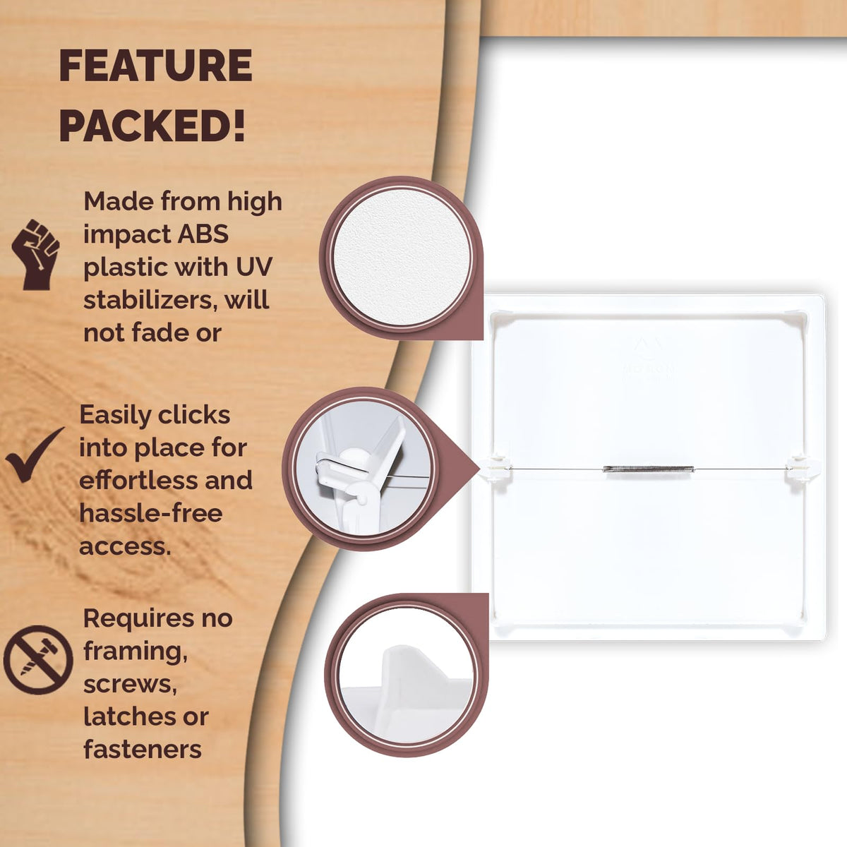 Morvat water-resistant access panel for indoor and outdoor use