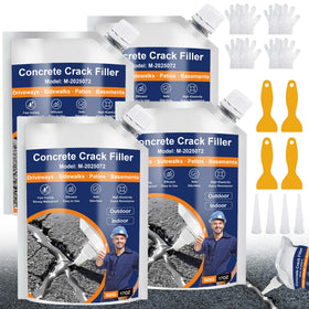 MOSAMNI concrete crack filler bag-open demonstrates ready-to-use formula for quick repairs