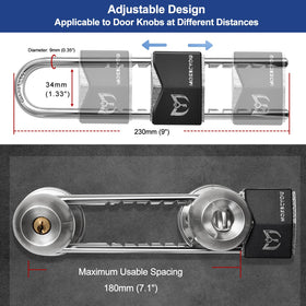 MOSECYOU double-door barricade installed for secure access control on double doors.