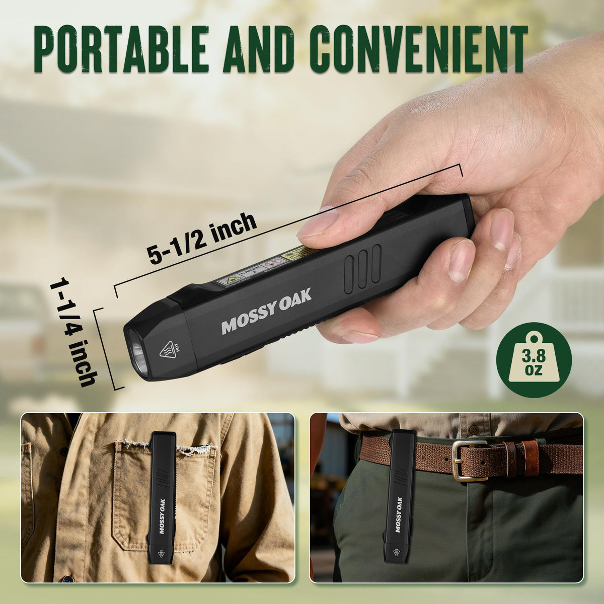 Mossy Oak flashlight battery indicator keeps power awareness on the go