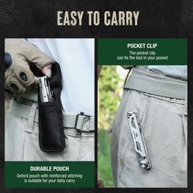 Mossy Oak compact multitool in use during outdoor adventure