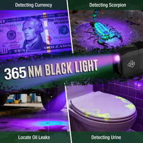 Mossy Oak UV detection flashlight 365nm supports inspection tasks like leaks.