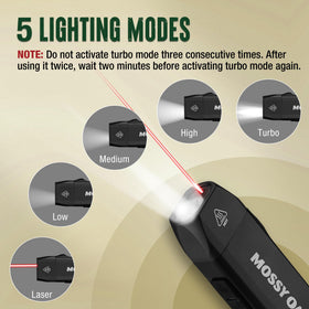 Mossy Oak flat flashlight red light mode for signaling and night vision