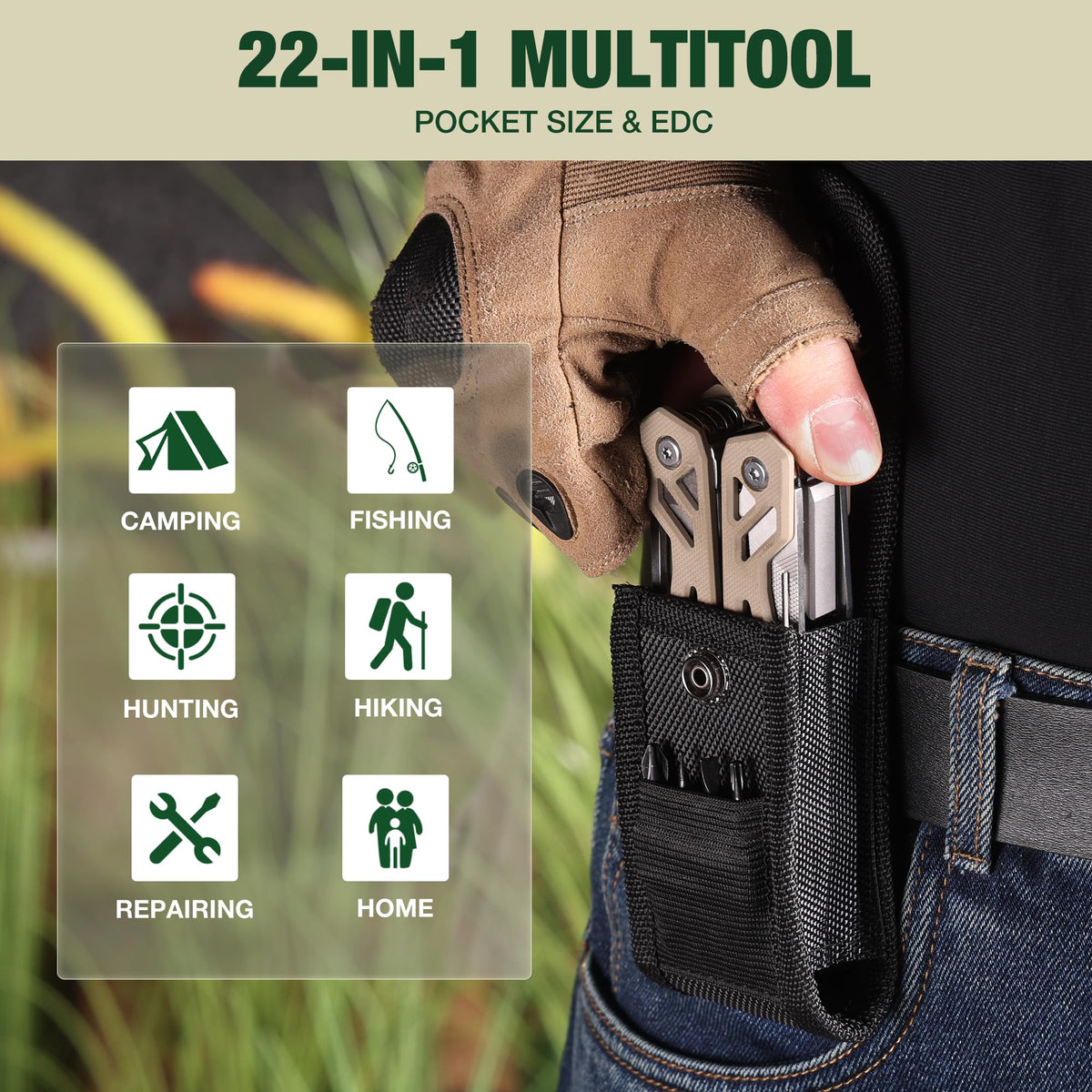 Mossy Oak multitool can and bottle opener for campsite use