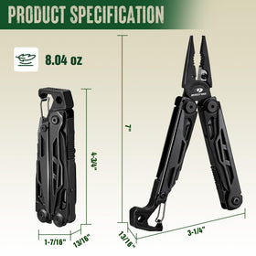 Mossy Oak multitool dual-lock system keeps blades secure during use.