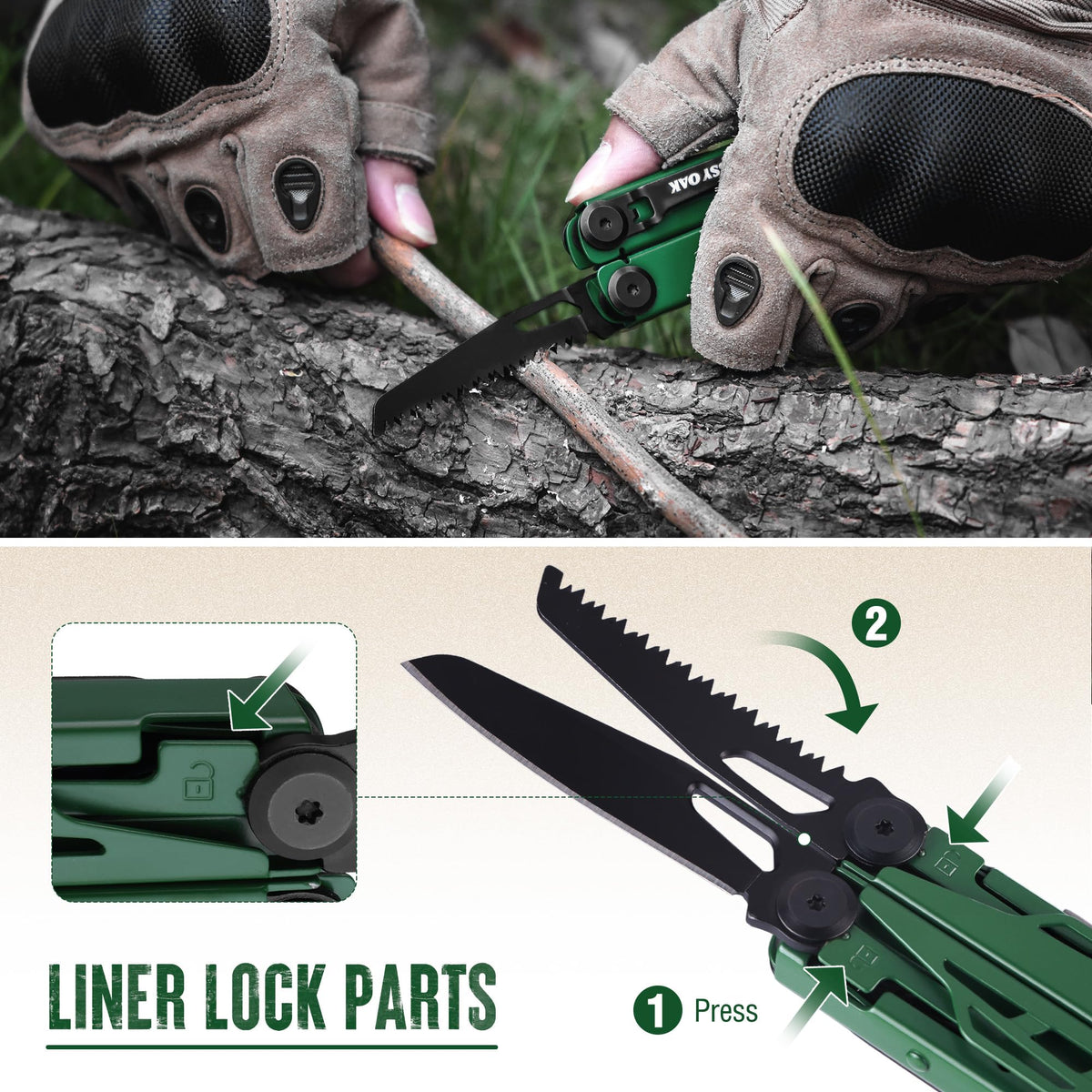 Mossy Oak multitool nail-file-and-wrench image indicates grooming and hex adjustments on trail