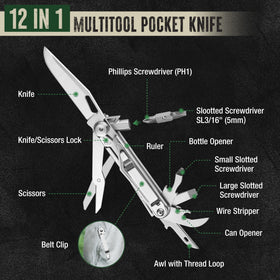 Mossy Oak multitool with Oxford pouch for secure daily carry
