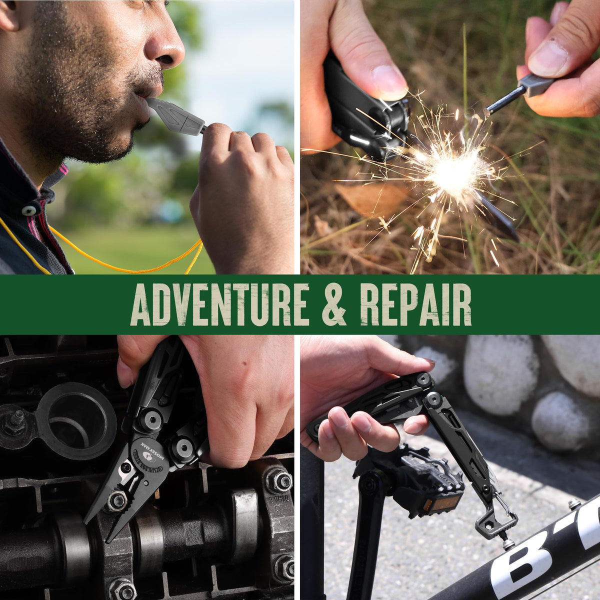 Mossy Oak multitool saw blade for light cutting tasks in the wild.
