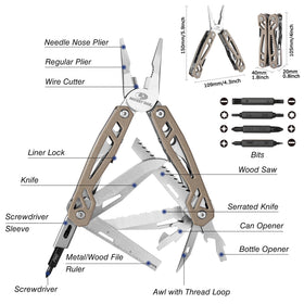 Mossy Oak multitool self-locking knife on a trail