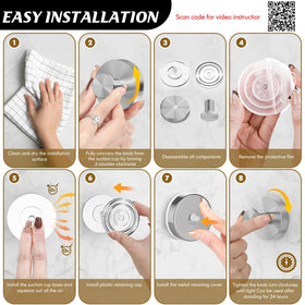 MOTAIPEAK hooks support lightweight to medium items like loofahs.
